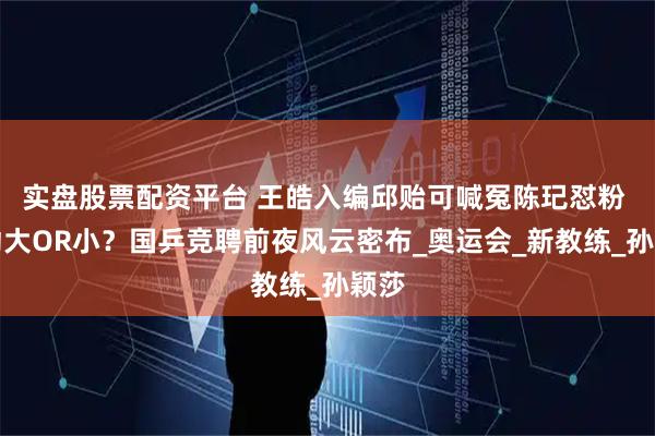 实盘股票配资平台 王皓入编邱贻可喊冤陈玘怼粉 变动大OR小？国乒竞聘前夜风云密布_奥运会_新教练_孙颖莎